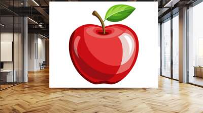 Red apple isolated on white Wall mural