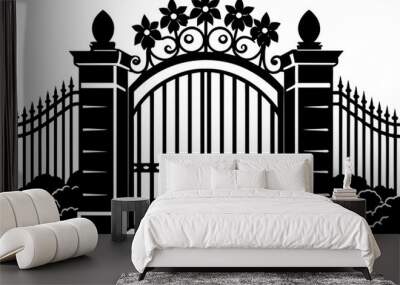 Vector forged gates Decorative metal gates Wall mural