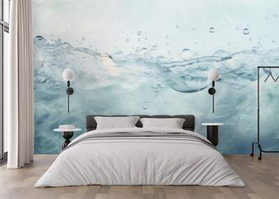 water wave underwater blue ocean swimming pool wide panorama background sandy sea bottom isolated on white background Wall mural