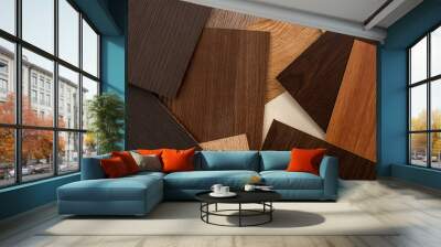 vinyl  wooden  samples with different  type of wood texture Wall mural