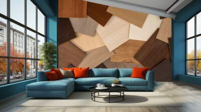 vinyl  wooden  samples with different  type of wood texture Wall mural