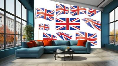 set of union jack flags vector illustration Wall mural