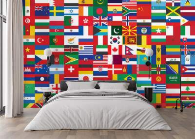 world flags background vector illustration Wall mural