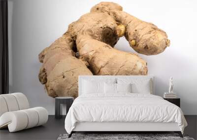 fresh ginger on white background Wall mural