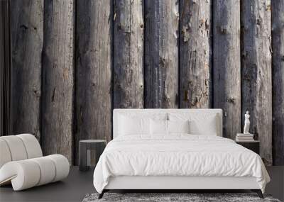 Wooden wall from logs Wall mural