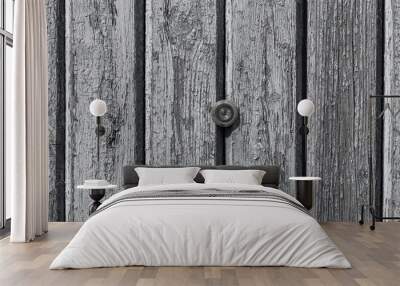 Wooden wall with white paint Wall mural