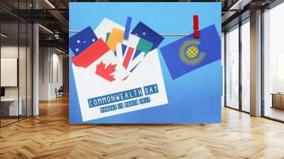 Flag of the Commonwealth of Nations (CIS), envelope with  countries flags. Commonwealth Day card  Wall mural