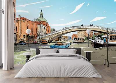 Italy. Venice. Hand drawn sketch vector illustration Wall mural