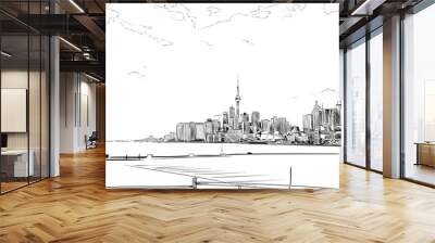 Toronto city hand drawn.Canada Street sketch, vector illustration Wall mural