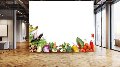 Healthy eating background. Food photography different fruits and vegetables isolated white background. Copy space. High resolution product Wall mural