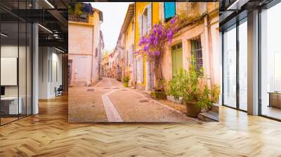 View of a narrow street in the historical center of Arles Wall mural