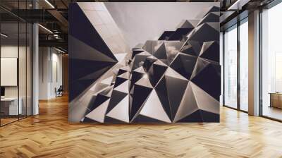 Abstract geometric background with triangles and buildings cells Wall mural