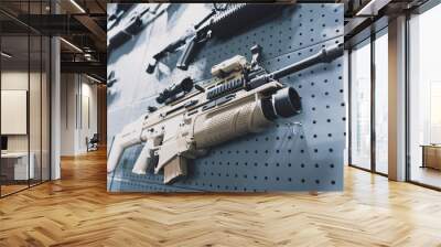 Collection of rifles and carbines on the wall Wall mural