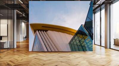 Modern abstract architecture and details background with metal and glass Wall mural