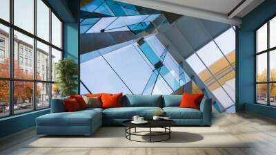 Modern abstract architecture and details background with metal and glass Wall mural