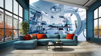 Modern equipment in operating room. Medical devices for neurosurgery. Wall mural