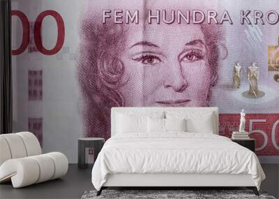 World money collection. Fragments of Swedish money Wall mural