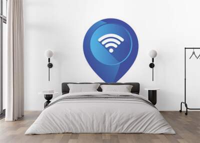 Icon navigation wifi location on a white background. Flat trendy gradient design. Concept pointers location maps, Wi-Fi cafe addresses for your website, mobile application. Vector illustration Wall mural