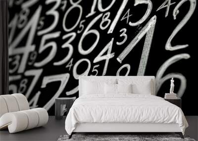 Colorful numbers set. Abstract background. Numbers hand written.  Wall mural