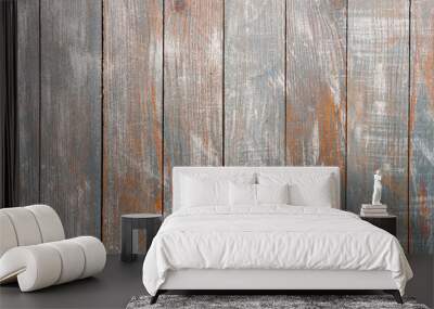 Vintage blue wood background texture. Old painted wood wall Wall mural