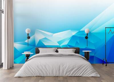 Abstract blue white geometric poly triangle shape background Wall mural