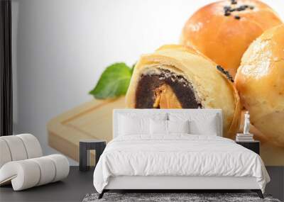 yolk pastry(Egg yolk shortcake) isolated on white background
 Wall mural