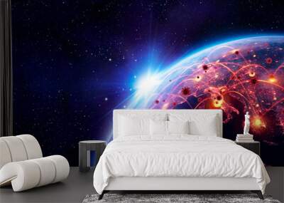 Coronavirus Spreading In Europe - Elements of this image furnished by NASA - contain 3d Rendering Wall mural