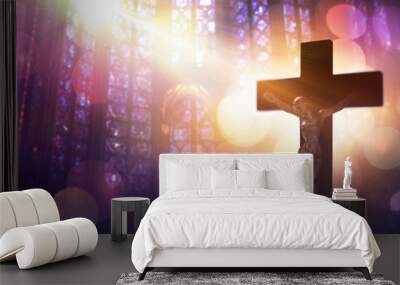 Crucified Christ - Symbol Of Faith Catholic
 Wall mural