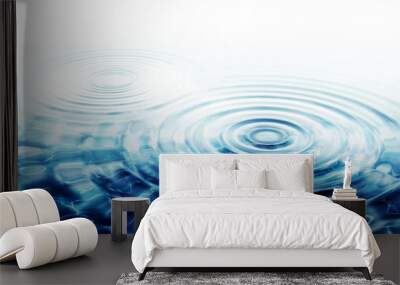 crystal clear water ripples  - two perfect concentric circles Wall mural