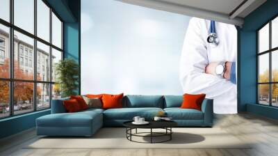 Doctor Man With Stethoscope In Hospital
 Wall mural