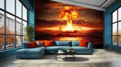 explosion nuclear bomb in ocean Wall mural