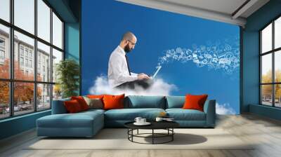 freedom to communicate and work with cloud technology Wall mural