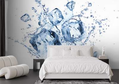 Ice Cubes Splashing - Cool Refreshing Crystals With Water Drops
 Wall mural