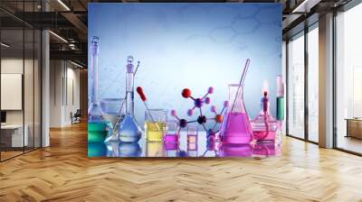 Laboratory Research -  Scientific Glassware For Chemical Background
 Wall mural