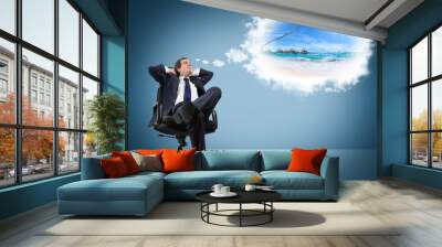 man dreams holidays Wall mural