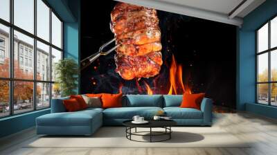 Roulade Turkey On Barbecue  Wall mural