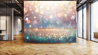 Shiny Glitter In Abstract Magic Christmas Background With Bokeh And Light Effect Wall mural