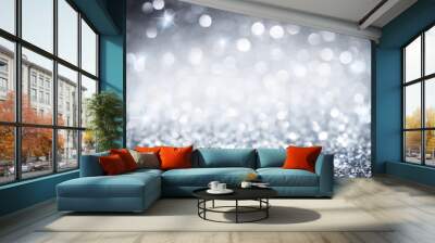 silver glitter - shiny wallpapers for Christmas Wall mural