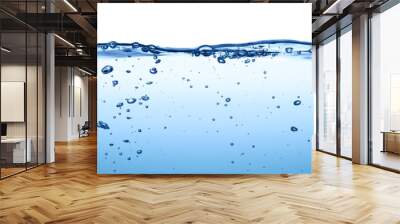 Splashing And Flowing Of Transparent Water Isolated On White 
 Wall mural