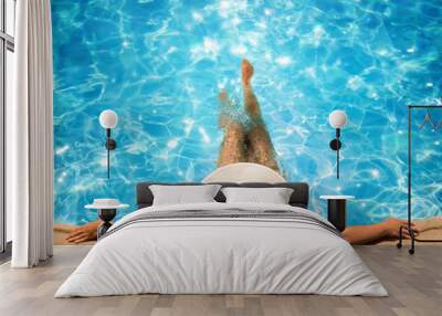 woman relaxing in the pool Wall mural