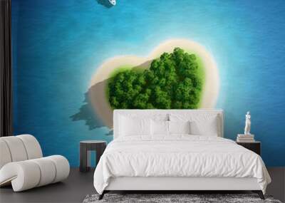 Gorgeous Beach Landscape heart - magnifique plage coeur Wall mural