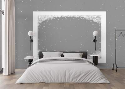 a4 paper frame with snow in corner Wall mural