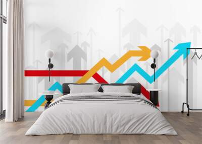 infographics analytics success arrows template Wall mural