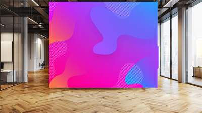 Abstract fluid color pattern of neon color liquid gradient background with modern geometric motion style Wall mural