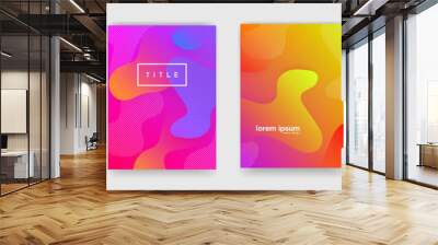 abstract gradient flowing geometric pattern background texture for poster cover design. minimal colo Wall mural