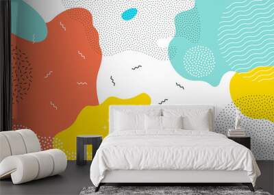 abstract pop art color paint splash pattern background. vector overlay geometric design of trendy me Wall mural