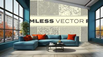 abstract seamless pattern backgrounds, vector memphis liens and dots texture. trendy modern organic  Wall mural