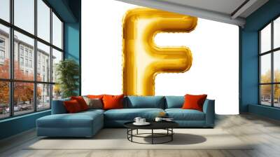 balloon letter f 3d golden foil realistic alphabet Wall mural