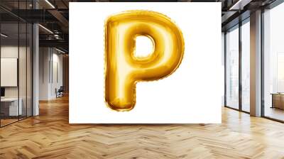 Balloon letter P 3D golden foil realistic alphabet Wall mural