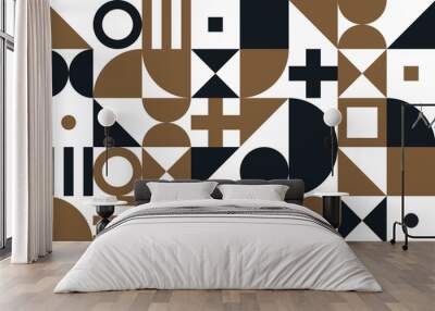 Bauhaus art vector pattern background of geometric shapes and simple elements Wall mural